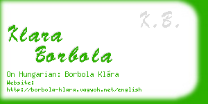 klara borbola business card